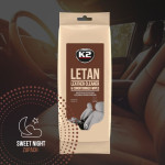 Серветки вологі K2 Letan Wipes для очищення шкіряної оббивки 24 шт. (K210)