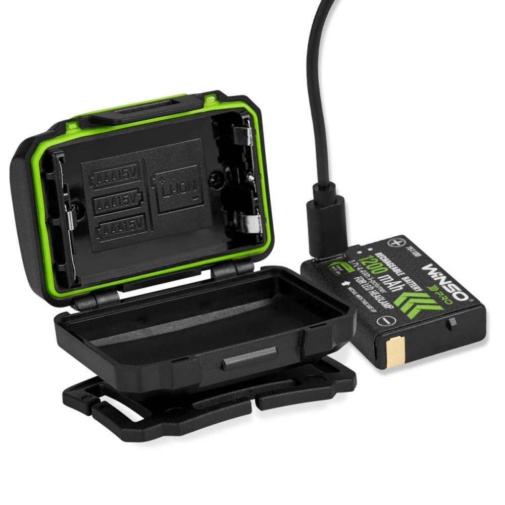 Ліхтар налобний Winso Pro 250Lm, 5W XPG, 3xAAA/1200mAh в комплекті, з сенсором білий/червоний