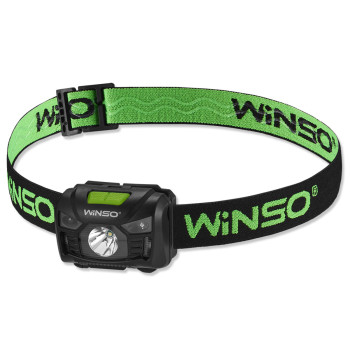 Фонарь налобный Winso 150Lm, 3W LED, 1200mAh с сенсором белый/красный