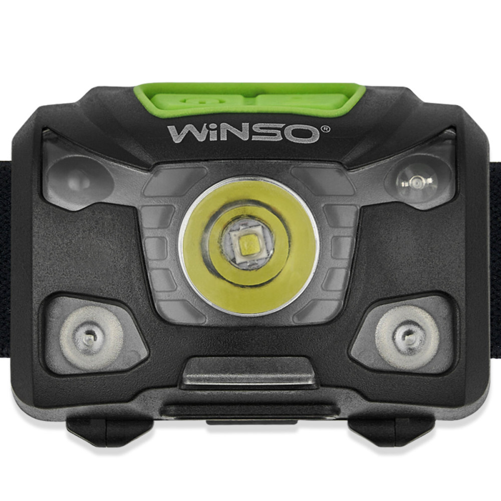 Фонарь налобный Winso 250Lm, 5W XPG, 1200mAh/3xAAA, с сенсором белый/красный