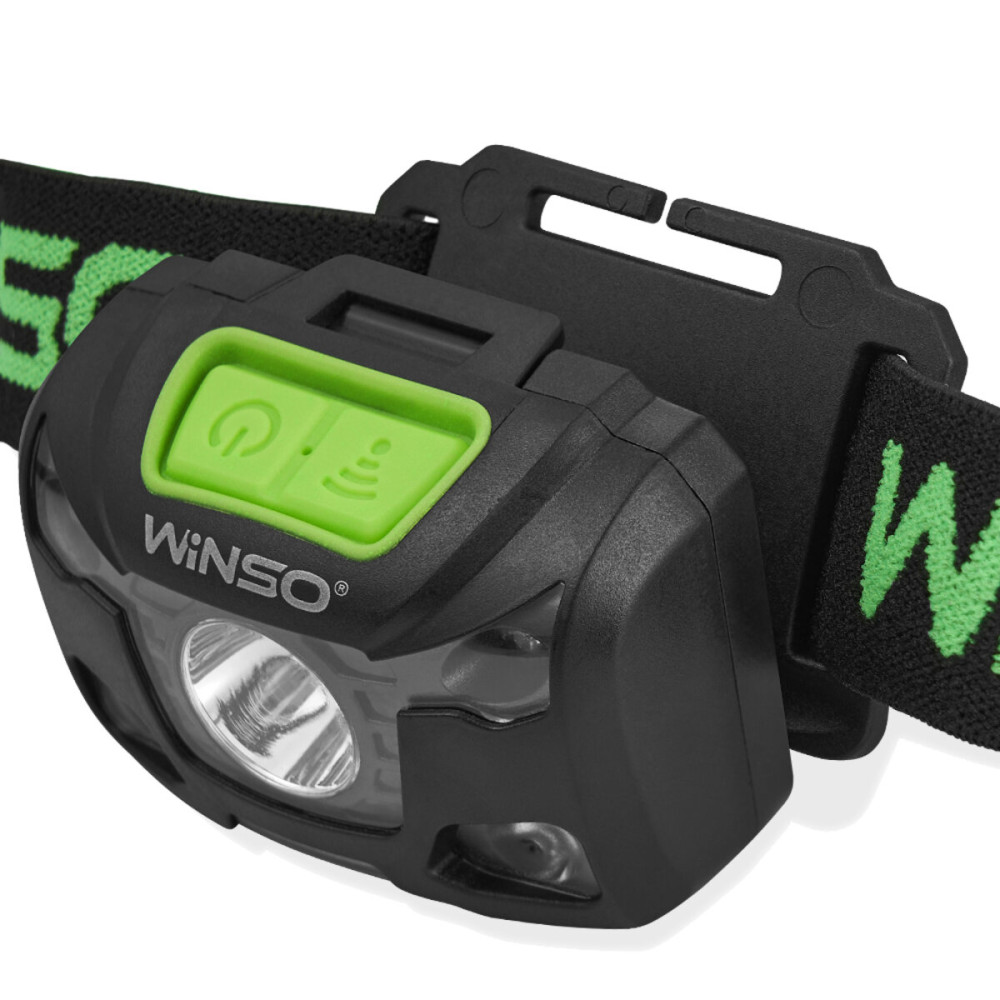 Фонарь налобный Winso 250Lm, 5W XPG, 1200mAh/3xAAA, с сенсором белый/красный