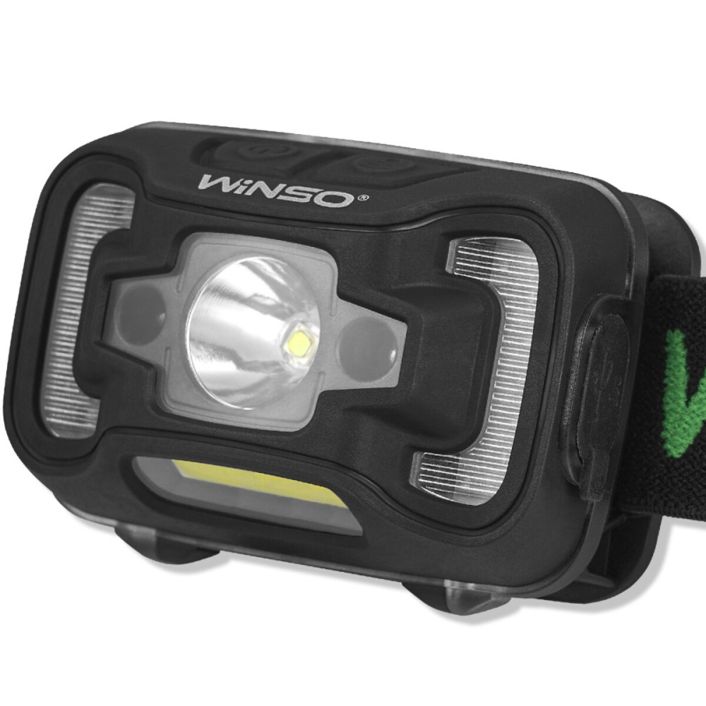 Ліхтар налобний Winso 300Lm, 5W CREE XTE+COB, 1800mAh, з сенсором білий/червоний