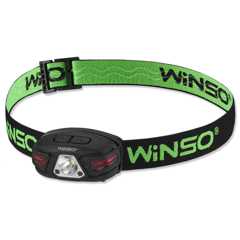 Фонарь налобный Winso 250Lm, 5W LED, 850mAh, с сенсором белый/красный