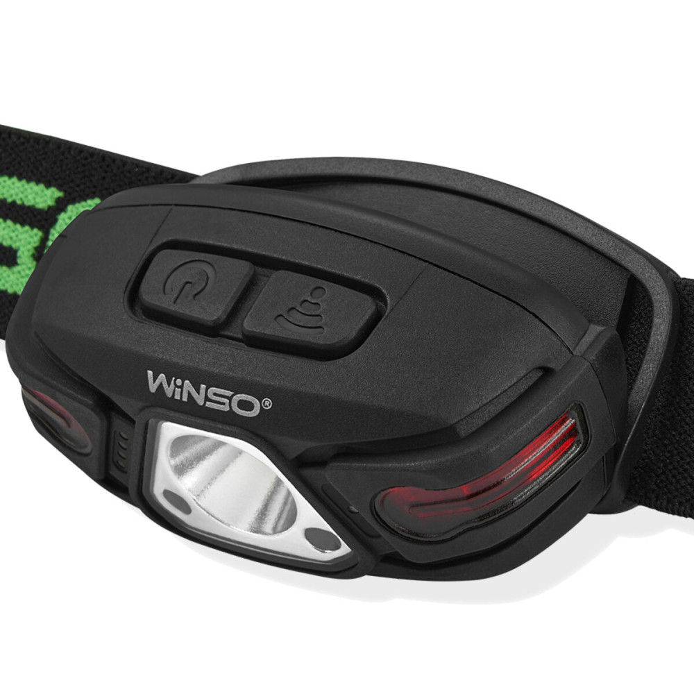 Фонарь налобный Winso 250Lm, 5W LED, 850mAh, с сенсором белый/красный