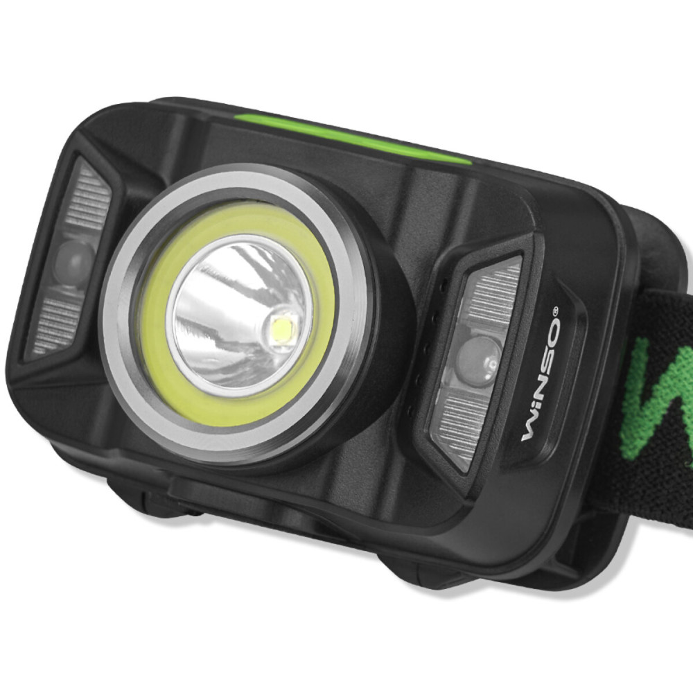 Ліхтар налобний Winso 330Lm, 5W CREE XTE+COB, 1800mAh, з сенсором білий/червоний