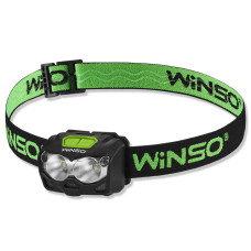 Фонарь налобный Winso Pro 500Lm, 2x5W CREE XTG, 1200mAh/3xAAA, с сенсором белый/красный