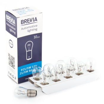 Лампа накаливания Brevia P21/5W 12V 21/5W BAY15d CP, 10шт Лампа накаливания Brevia P21/5W 12V 21/5W BAY15d CP, 10шт