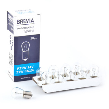 Лампа накаливания Brevia P21W 24V 21W BA15s CP, 10шт