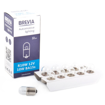 Лампа накаливания Brevia R10W 12V 10W BA15s CP, 10шт