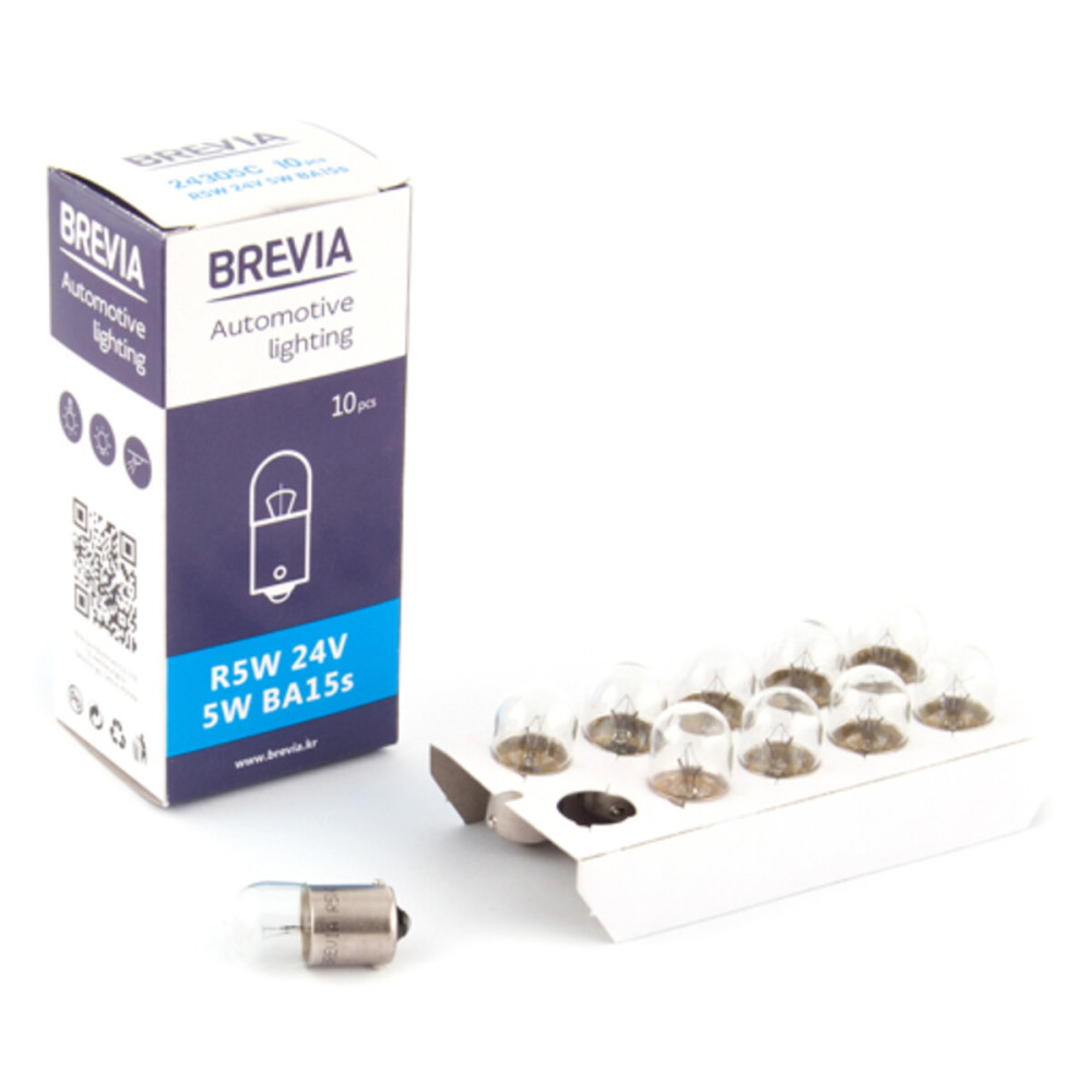 Лампа накаливания Brevia R5W 24V 5W BA15s CP, 10шт