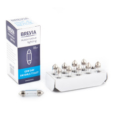 Лампа накаливания Brevia C5W 24V 5W SV8.5 T11x37 CP, 10шт Лампа накаливания Brevia C5W 24V 5W SV8.5 T11x37 CP, 10шт