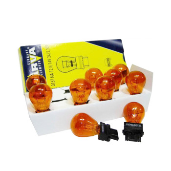 Лампа розжарювання Narva 12V P27/7W 19,4/2,2CP W2,5 AMBER, 10шт