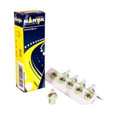 Лампа розжарювання Narva 12V 2W B8.3D (BAX10S) Blue, 10шт