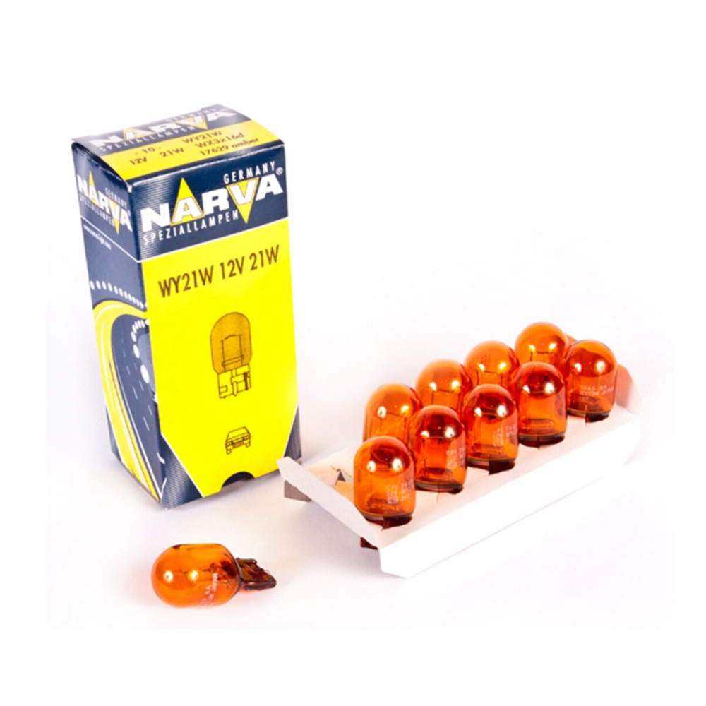 Лампа накаливания Narva WY21W 12V 21W W3X16d AMBER, 10шт