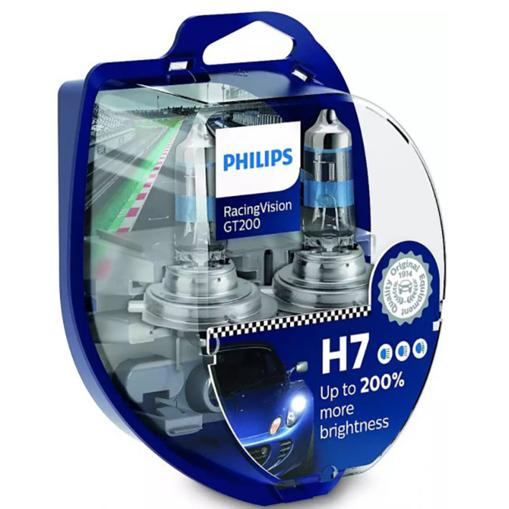 Галогеновая лампа Philips H7 RacingVision GT200 12V 55W PX26d 12972RGTS2