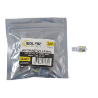 Автолампа Solar LED 12V T10 W2.1x9.5d 6SMD 5630 with lens white 10шт