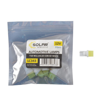 Автолампа Solar LED 12V T10 W2.1x9.5d 1COB white 10шт Автолампа Solar LED 12V T10 W2.1x9.5d 1COB white 10шт