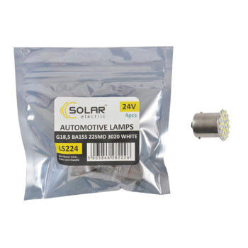 Автолампа Solar LED 24V G18.5 BA15s 22smd 3020 white 4шт Автолампа Solar LED 24V G18.5 BA15s 22smd 3020 white 4шт