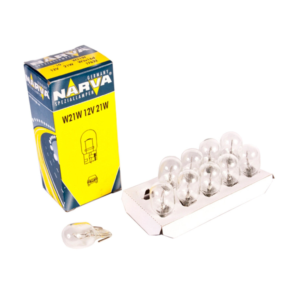 Лампа накаливания Narva W21W 12V 21WW3X16d, 10шт