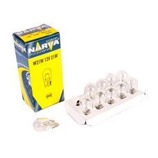 Лампа накаливания Narva W21W 12V 21WW3X16d, 10шт