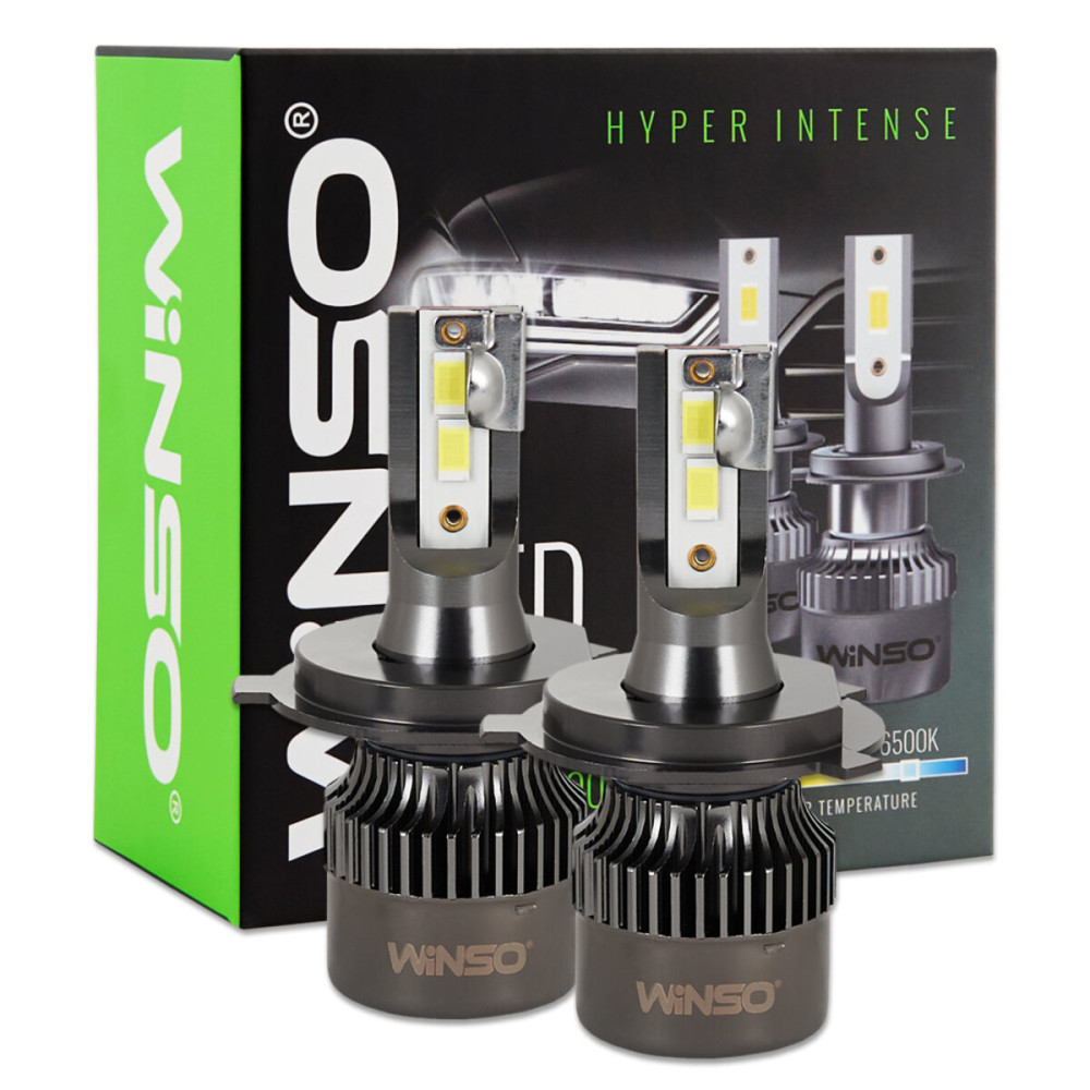 Автолампа Winso LED H4 12/24V 50Вт 5000Лм 6500K CSP3570 2шт