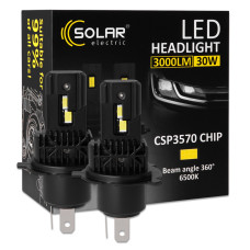 Автолампа Solar LED H4 12/24V 30W 3000Lm 6500K CSP3570 2шт Автолампа Solar LED H4 12/24V 30W 3000Lm 6500K CSP3570 2шт
