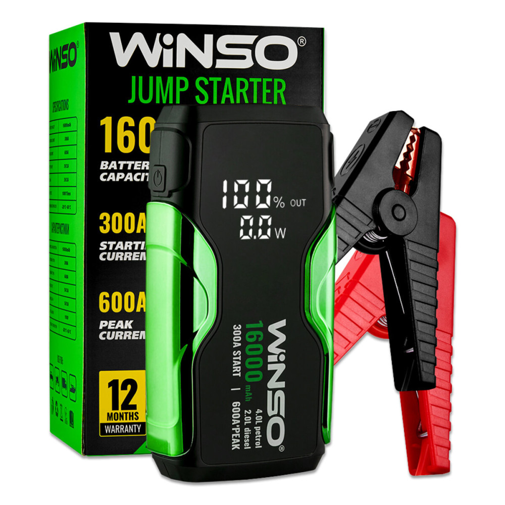 Пусковий пристрій Winso Jump Starter 300/600A 16000mAh