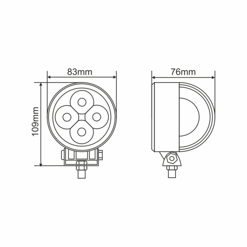 Фара светодиодная Brevia Epistar Flood 10-30V, 12W (4x3W), 880Lm, 1шт