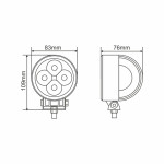 Фара светодиодная Brevia Epistar Flood 10-30V, 12W (4x3W), 880Lm, 1шт