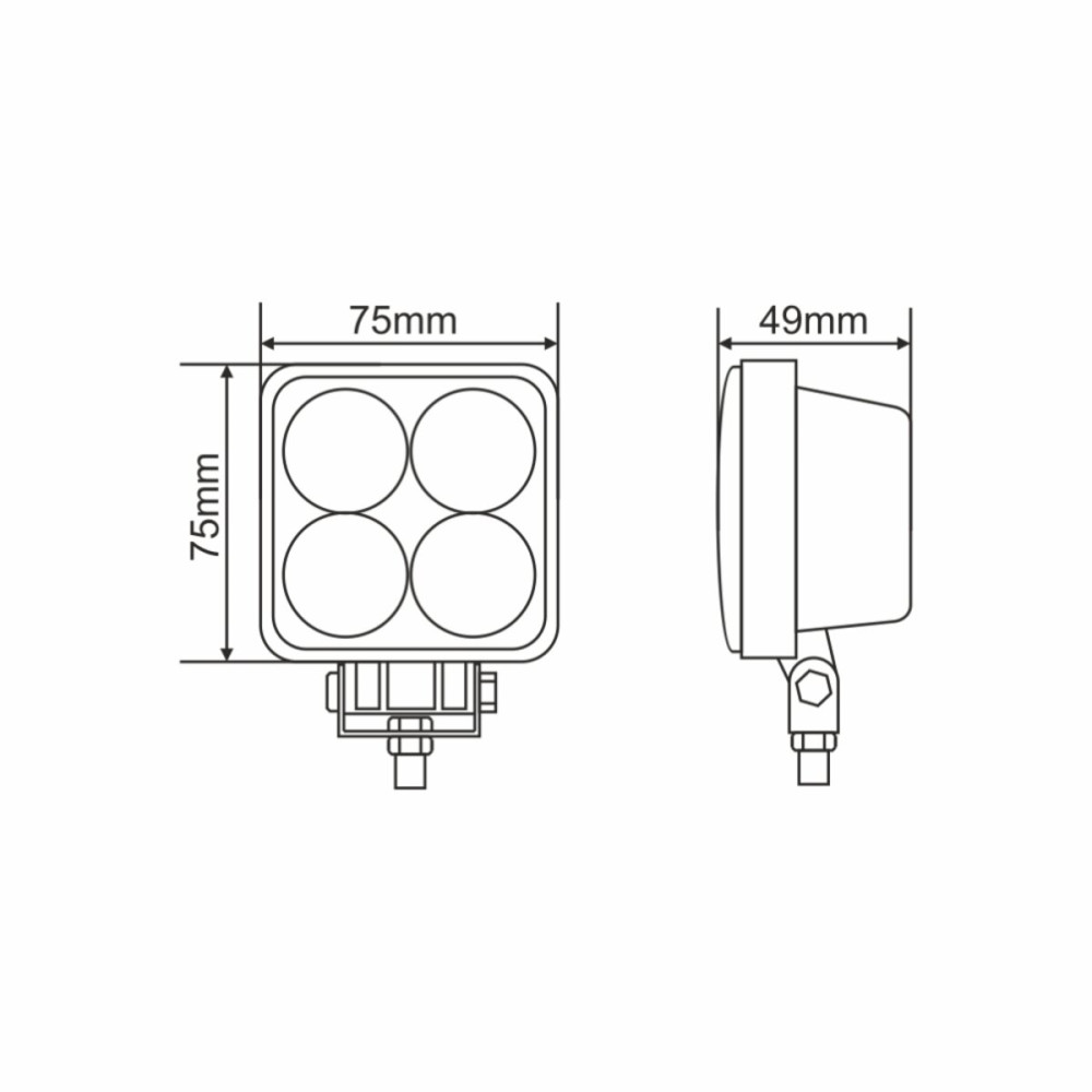 Фара светодиодная Brevia Epistar 4D Spot 10-30V, 12W (4x3W), 880Lm, 1шт