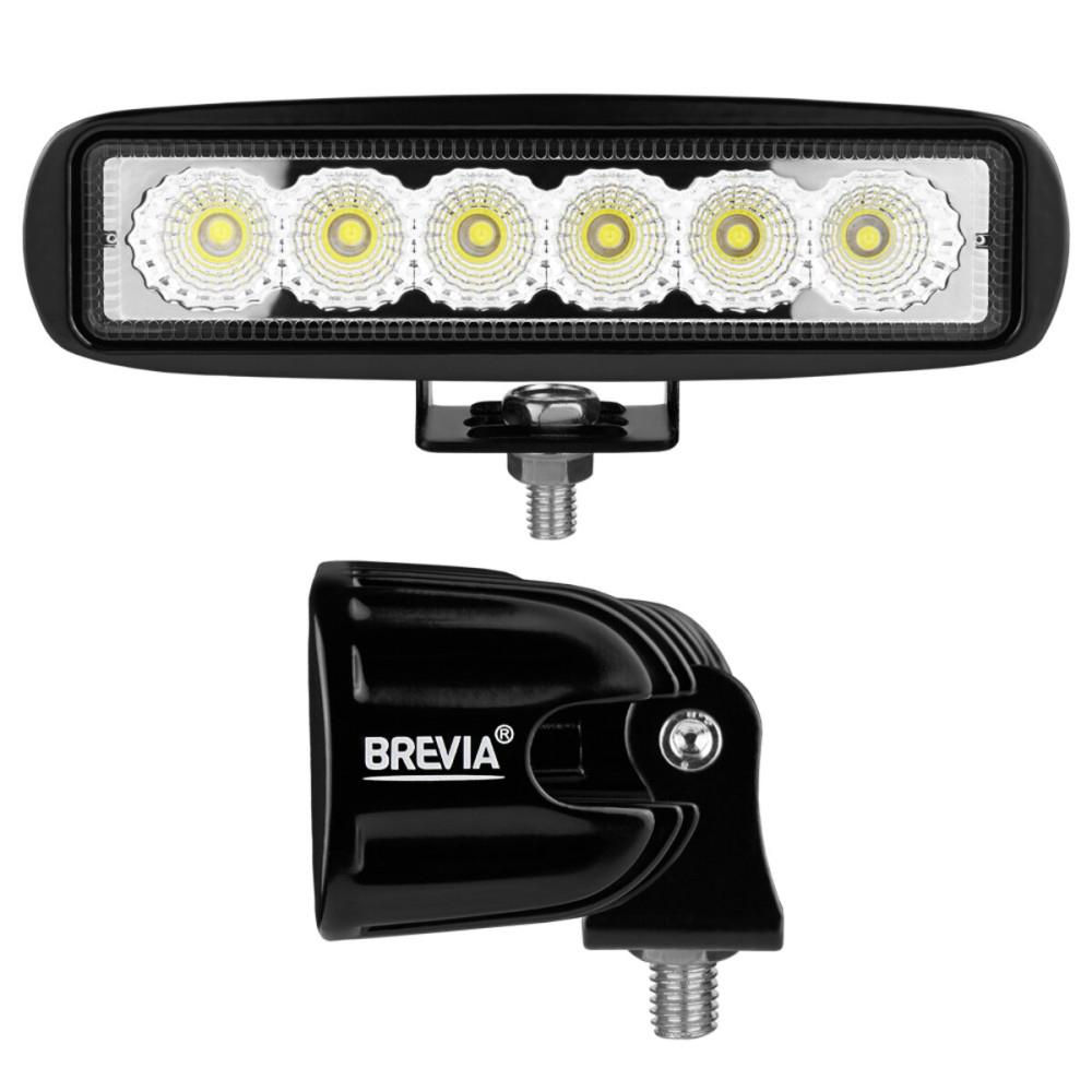 Фара светодиодная Brevia Epistar Flood 10-30V, 18W (6x3W), 1320Lm, 1шт