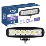 Фара светодиодная Brevia Epistar Flood 10-30V, 18W (6x3W), 1320Lm, 1шт