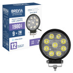 Фара светодиодная Brevia Epistar Spot 10-30V, 27W (9x3W), 1980Lm, 1шт