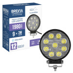 Фара светодиодная Brevia Epistar Flood 10-30V, 27W (9x3W), 1980Lm, 1шт