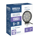 Фара светодиодная Brevia Epistar Flood 10-30V, 27W (9x3W), 1980Lm, 1шт