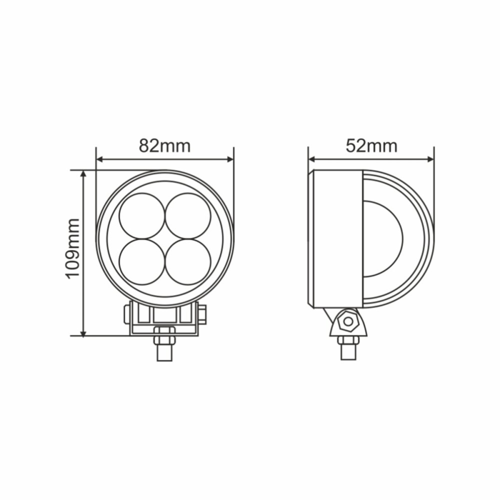Фара светодиодная Brevia Epistar 4D Spot 10-30V, 12W (4x3W), 880Lm, 1шт