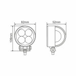 Фара светодиодная Brevia Epistar 4D Spot 10-30V, 12W (4x3W), 880Lm, 1шт