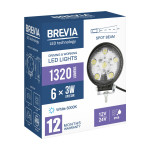 Фара светодиодная Brevia Epistar Spot 10-30V, 18W (6x3W), 1320Lm, 1шт