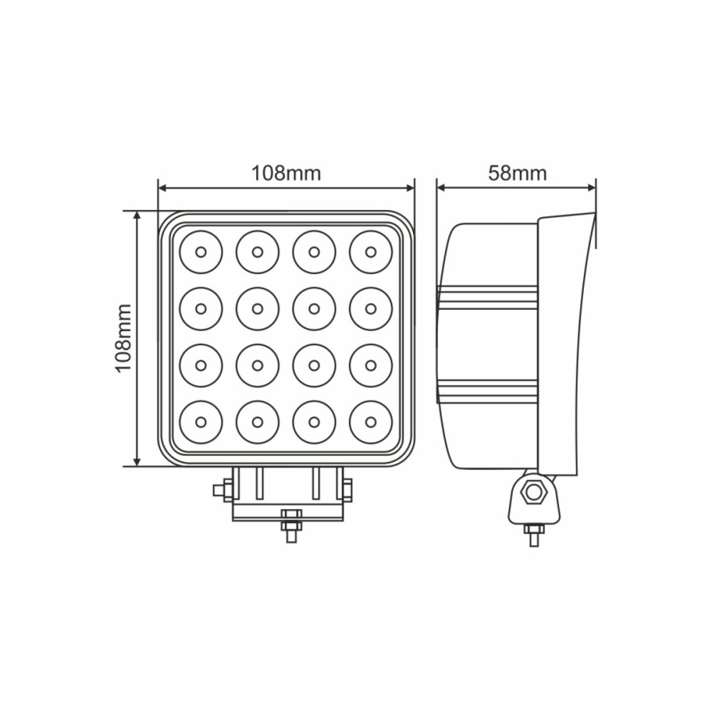 Фара светодиодная Winso Pro Epistar white точечный 10-30V, 48W (16x3W), 1шт