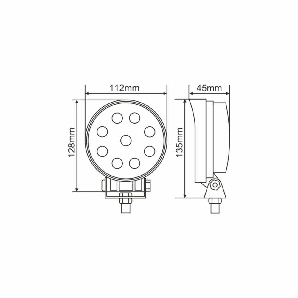 Фара светодиодная Winso Pro Epistar точечный 10-30V, 27W (9x3W), 1шт