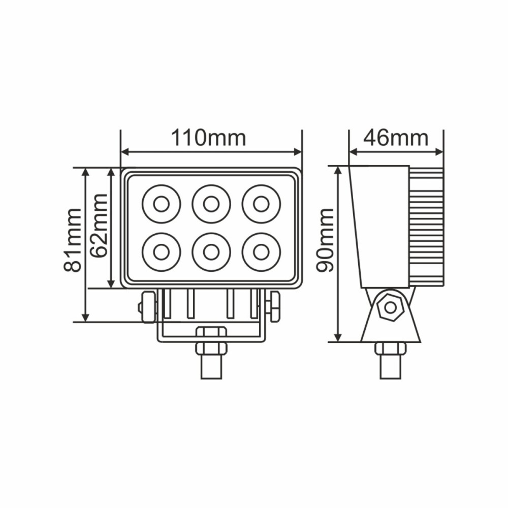 Фара светодиодная Winso Pro Epistar white рассеянный 10-30V, 18W (6x3W), 1шт