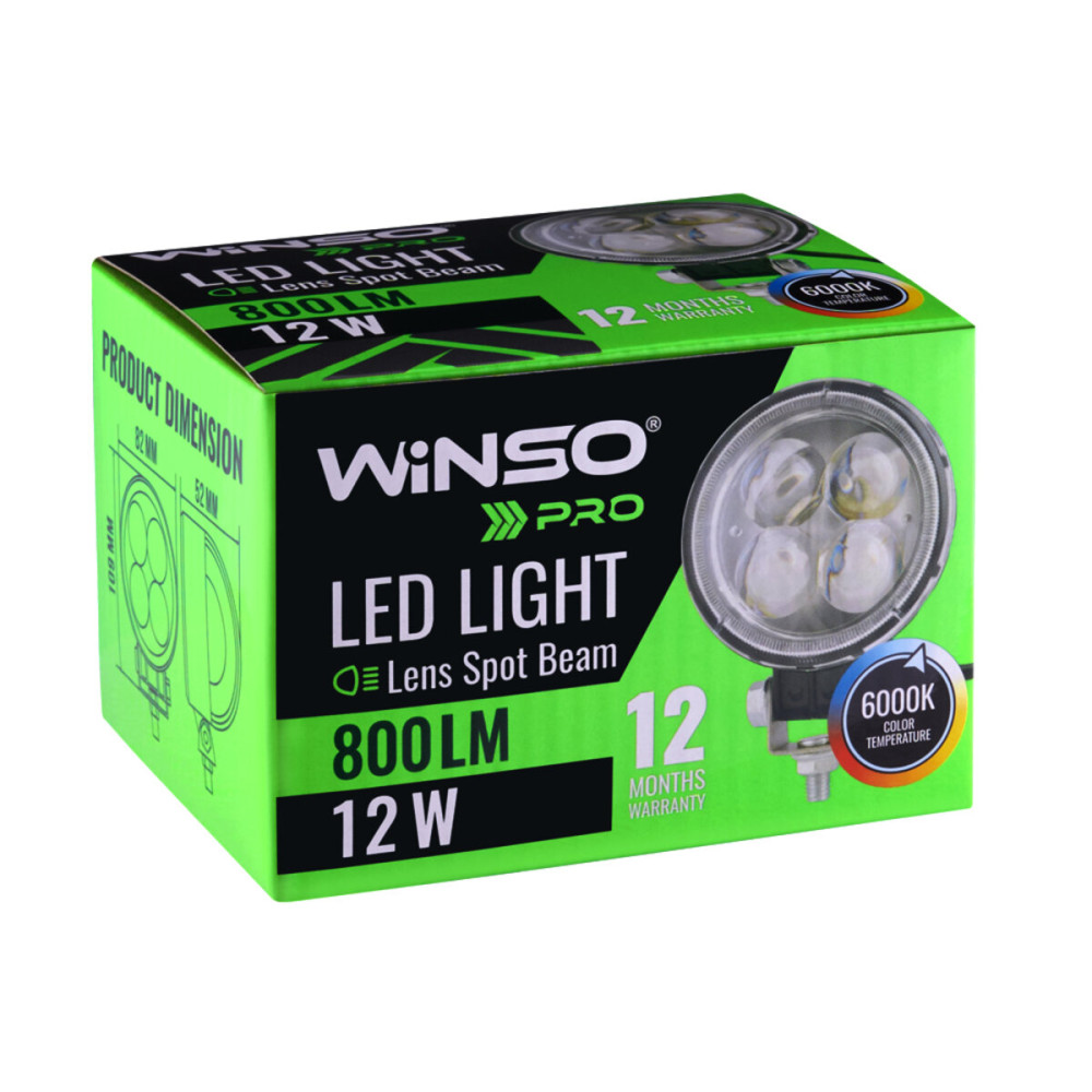 Фара светодиодная Winso Pro Epistar 4D точечный 10-30V, 12W (4x3W), 1шт