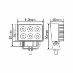 Фара светодиодная Winso Pro Epistar white точечный 10-30V, 18W (6x3W), 1шт