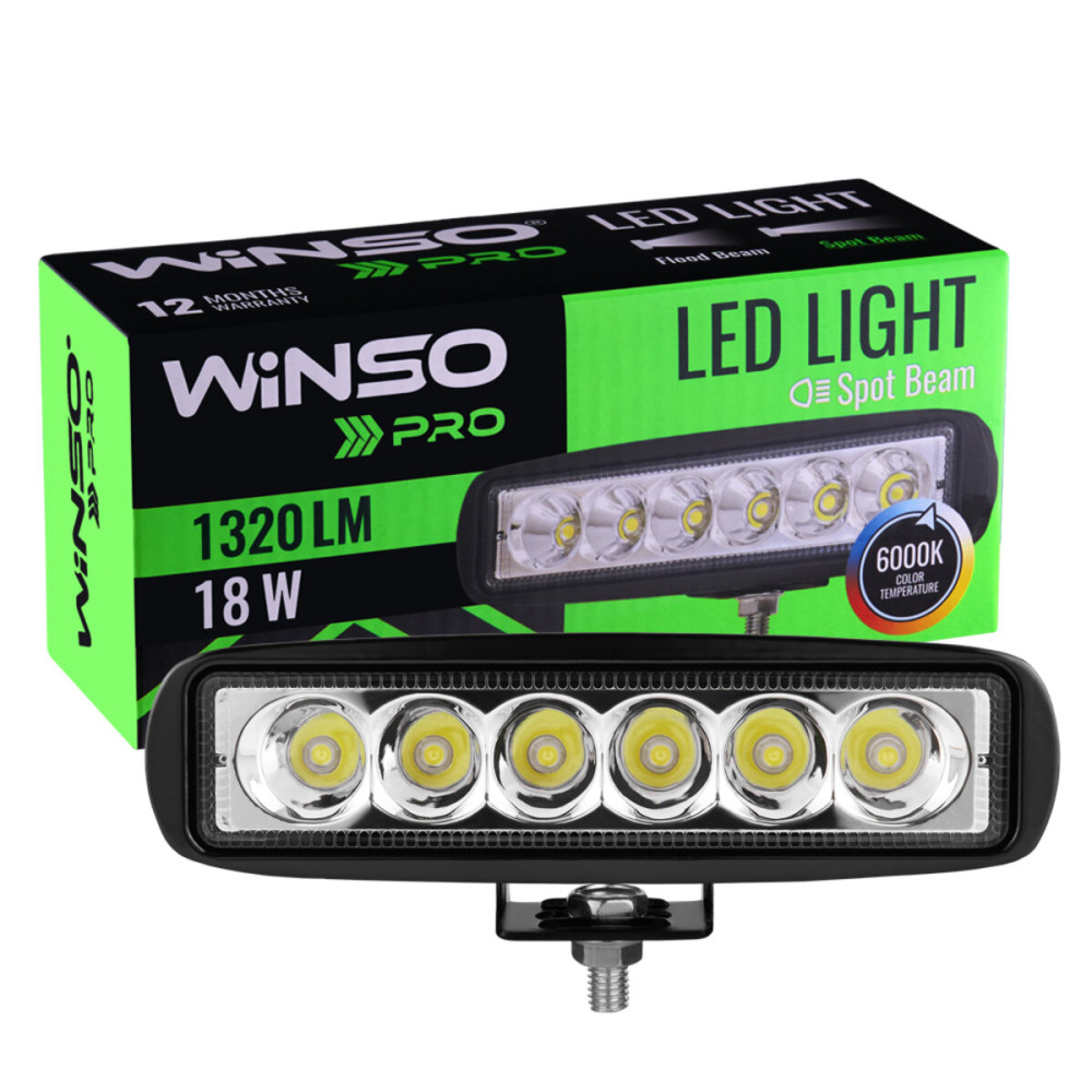 Фара светодиодная Winso Pro Epistar точечный 10-30V, 18W (6x3W), 1шт