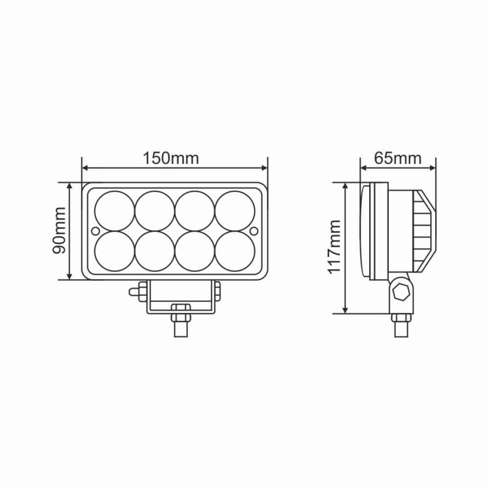 Фара светодиодная Winso Pro Epistar 4D точечный 10-30V, 24W (8x3W), 1шт