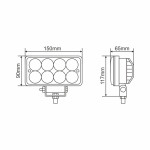 Фара світлодіодна Winso Pro Epistar 4D точковий 10-30V, 24W (8x3W), 1шт