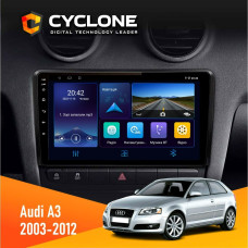  Штатна магнітола Audi A3 2003-2012 Cyclone C9006 4x64, DSP, DVR