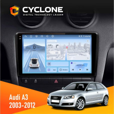 Штатная магнитола Audi A3 2003-2012 Cyclone C9009 4x64, DSP, 4G, 2k