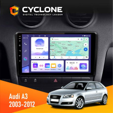 Штатна магнітола Audi A3 2003-2012 Cyclone C9-008 4x64, DSP