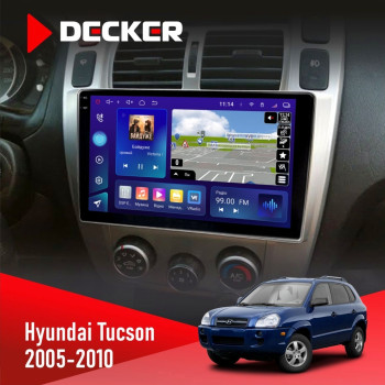  Штатна магнітола Hyundai Tucson 2005-2010 Decker D10005 4x64, DSP, 360, 4G, 2k